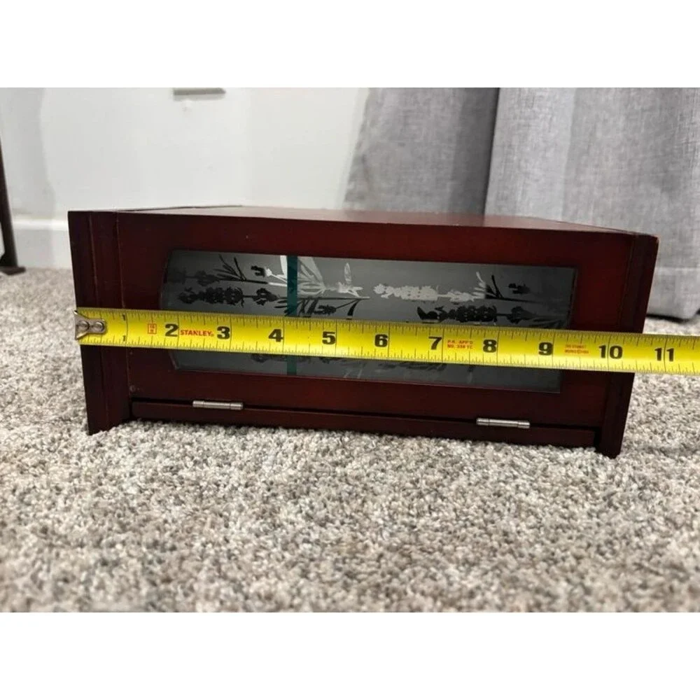 Wooden Wall Mounted Glass Display Cabinet Case for Collectables, Trinket Display